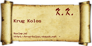 Krug Kolos névjegykártya